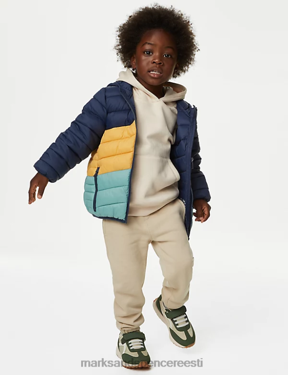 Riietus ee Marks & Spencer lapsed stormwear kerge polsterdatud jope mereväe segu NZTRN7900