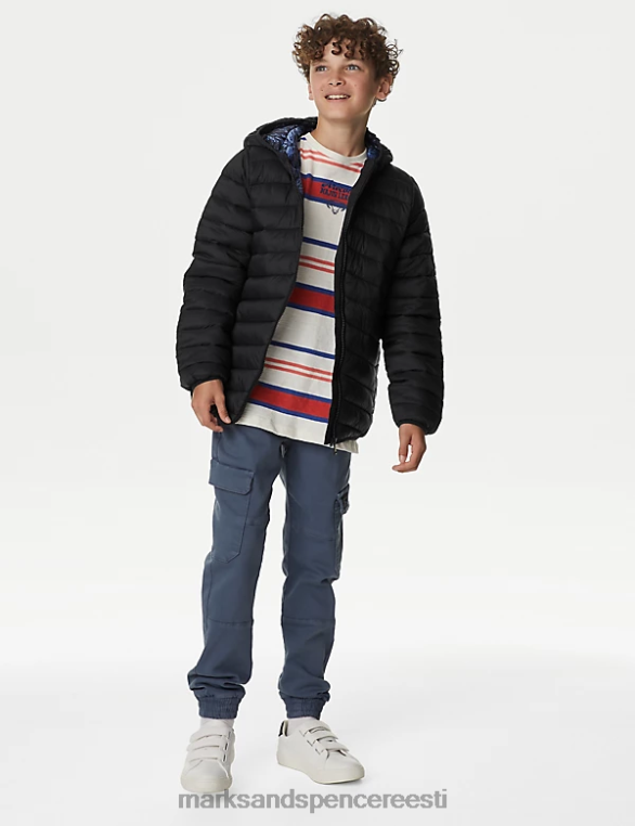 Riietus ee Marks & Spencer lapsed stormwear kerge polsterdatud jope must NZTRN8257