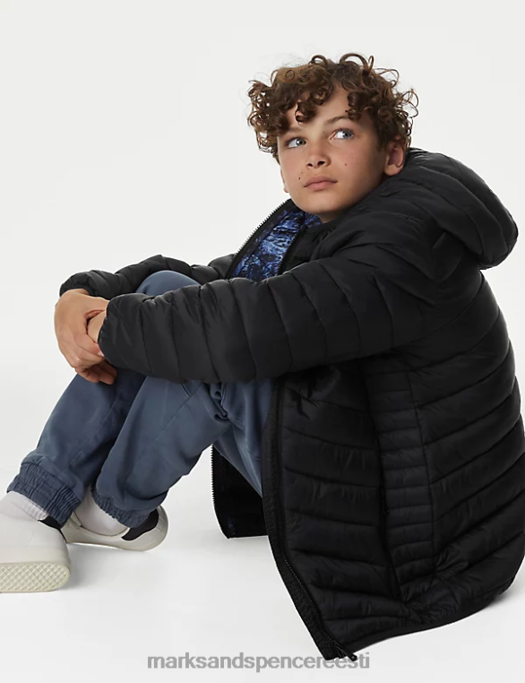 Riietus ee Marks & Spencer lapsed stormwear kerge polsterdatud jope must NZTRN8257