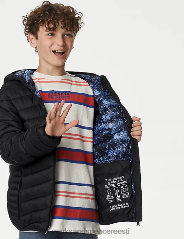 Riietus ee Marks & Spencer lapsed stormwear kerge polsterdatud jope must NZTRN8257