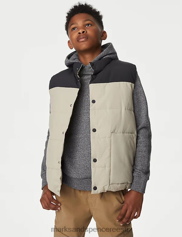 Riietus ee Marks & Spencer lapsed tormirõivad borg voodriga polsterdatud gilet kivi segu NZTRN8464