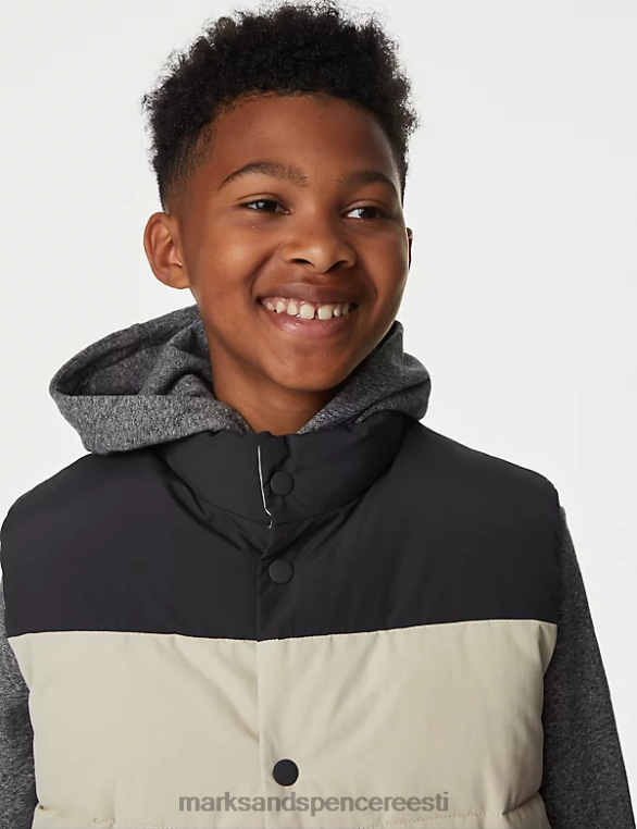 Riietus ee Marks & Spencer lapsed tormirõivad borg voodriga polsterdatud gilet kivi segu NZTRN8464