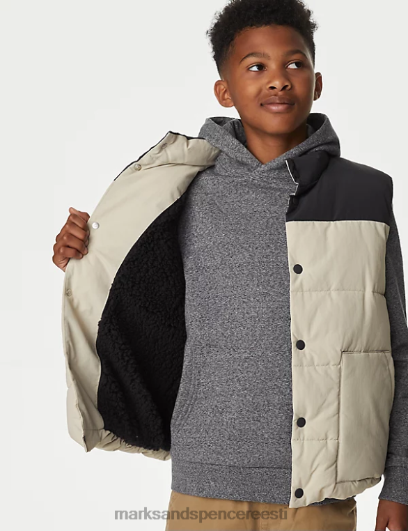 Riietus ee Marks & Spencer lapsed tormirõivad borg voodriga polsterdatud gilet kivi segu NZTRN8464