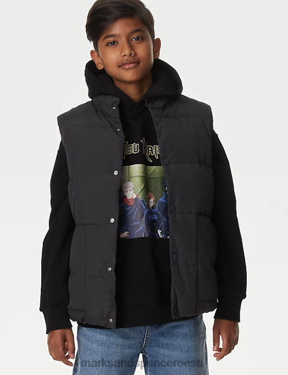 Riietus ee Marks & Spencer lapsed tormirõivad borg voodriga polsterdatud gilet süsi NZTRN8463