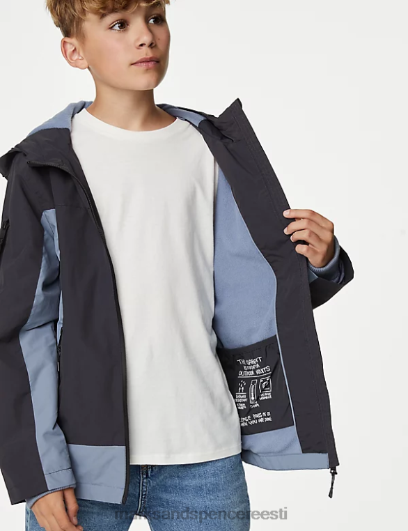 Riietus ee Marks & Spencer lapsed tormirõivad kapuutsiga anorak hall segu NZTRN7864