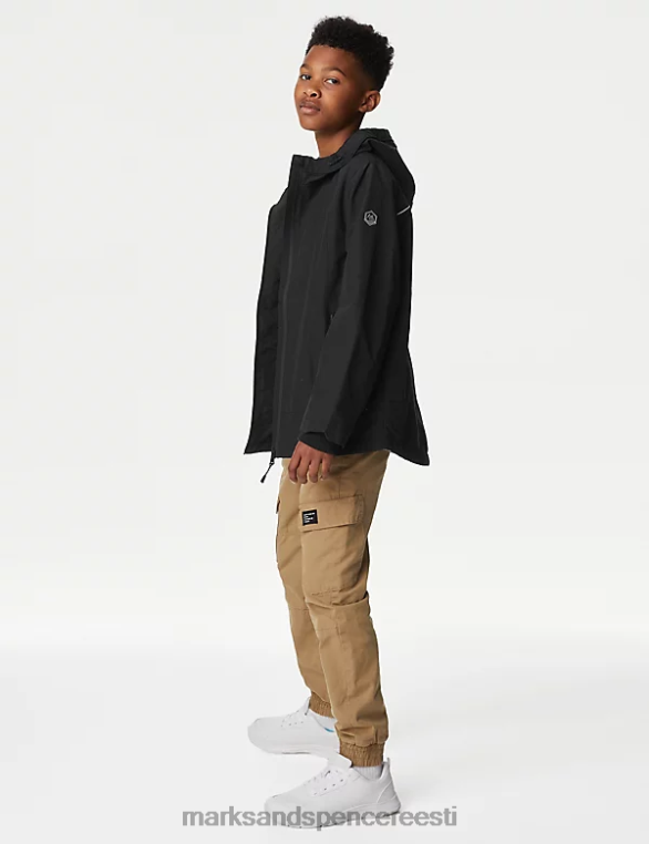 Riietus ee Marks & Spencer lapsed tormirõivad kapuutsiga anorak must NZTRN8116