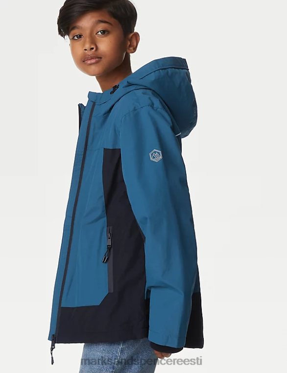 Riietus ee Marks & Spencer lapsed tormirõivad kapuutsiga anorak sinine segu NZTRN8117