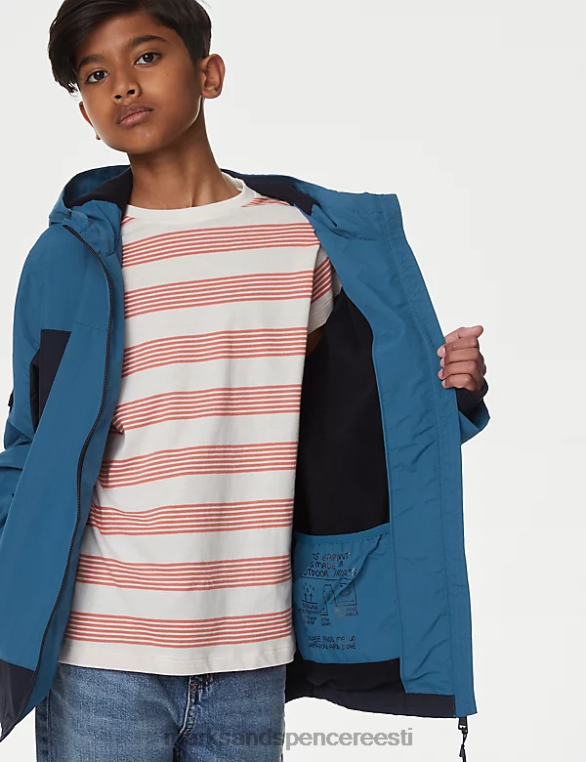 Riietus ee Marks & Spencer lapsed tormirõivad kapuutsiga anorak sinine segu NZTRN8117