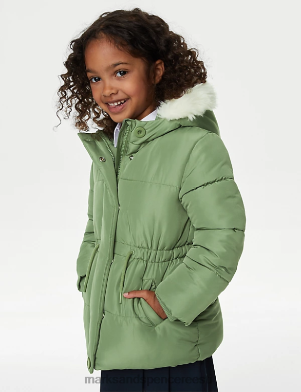 Riietus ee Marks & Spencer lapsed tormirõivad kapuutsiga parkmantel khaki NZTRN9281