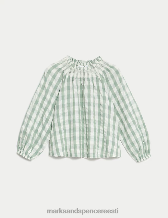 Riietus ee Marks & Spencer lapsed puhtast puuvillast hõlmikpluus roheline segu NZTRN9136