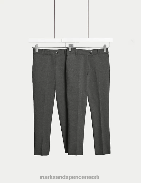 Riietus ee Marks & Spencer lapsed 2pk kitsa jalaga koolipüksid hall NZTRN9248