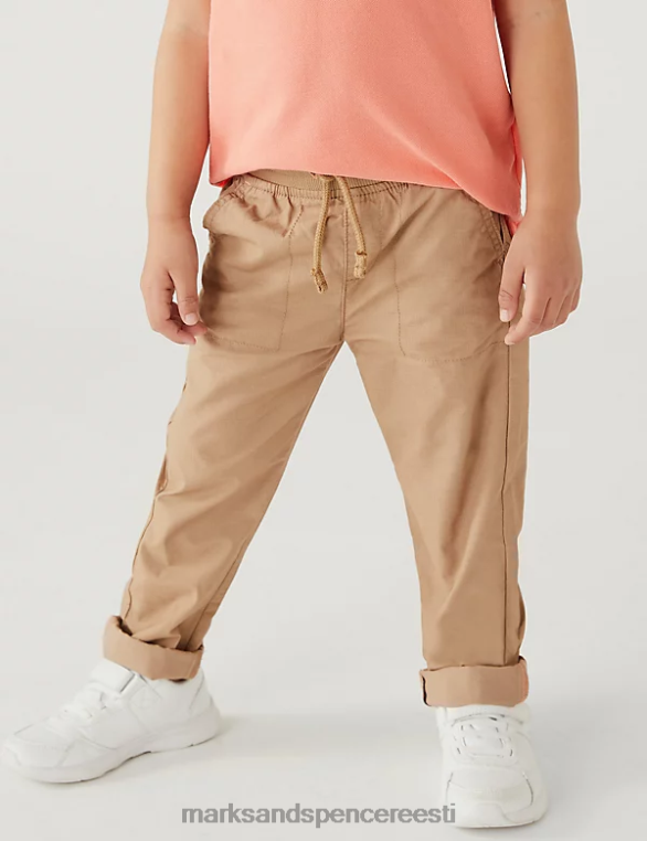 Riietus ee Marks & Spencer lapsed 2pk puhtast puuvillast püksid pruun segu NZTRN8727