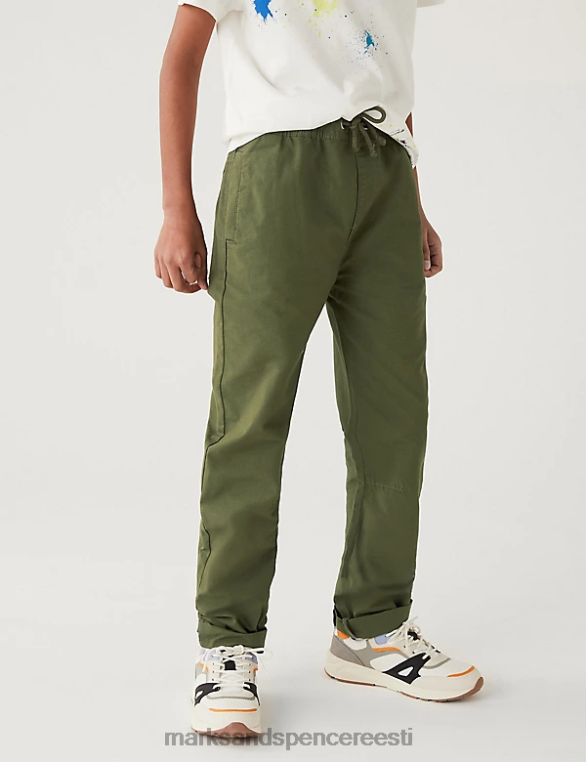 Riietus ee Marks & Spencer lapsed 2pk puhtast puuvillast ripstop püksid khaki segu NZTRN8387