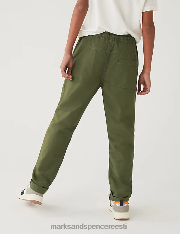 Riietus ee Marks & Spencer lapsed 2pk puhtast puuvillast ripstop püksid khaki segu NZTRN8387