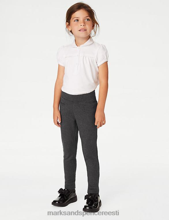 Riietus ee Marks & Spencer lapsed kitsa säärega jersey koolipüksid hall NZTRN9893