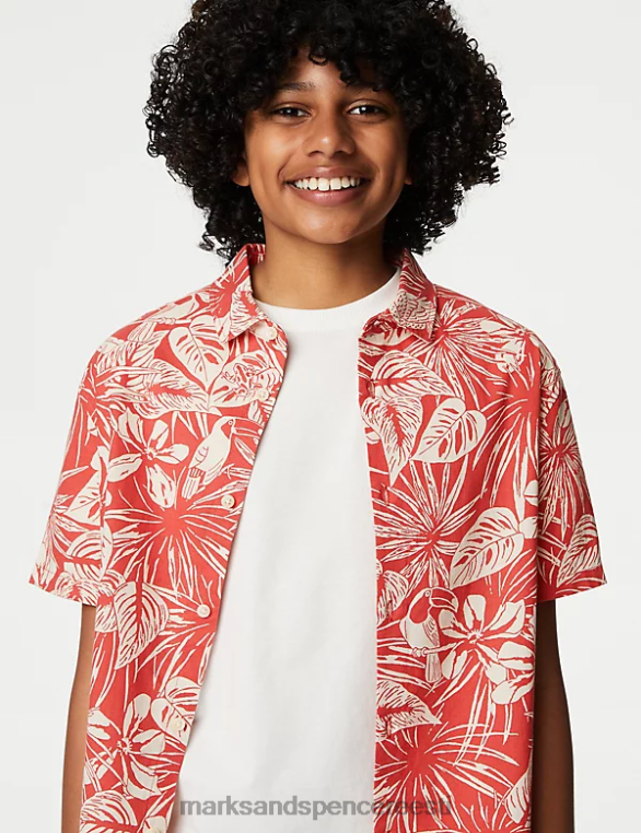 Riietus ee Marks & Spencer lapsed puhtast puuvillast papagoi mustriga särk vask roos NZTRN8676
