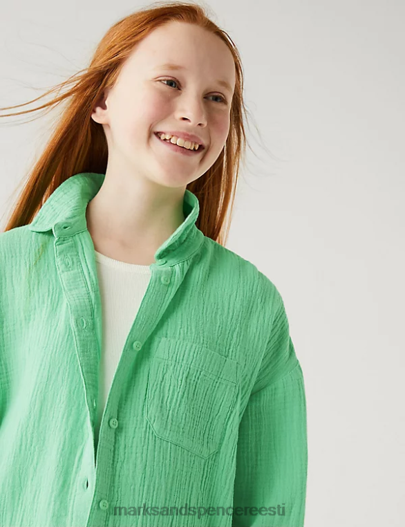 Riietus ee Marks & Spencer lapsed puhtast puuvillast särk roheline NZTRN8752