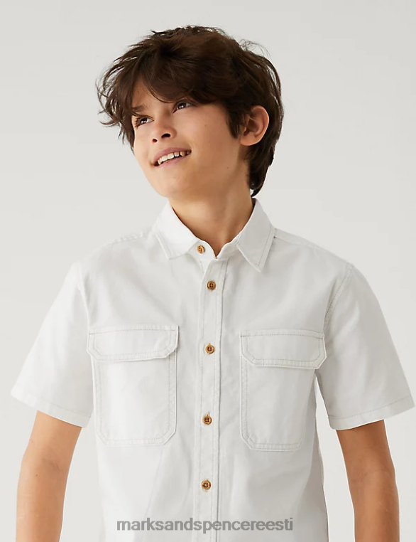 Riietus ee Marks & Spencer lapsed puhtast puuvillast särk valge NZTRN8548