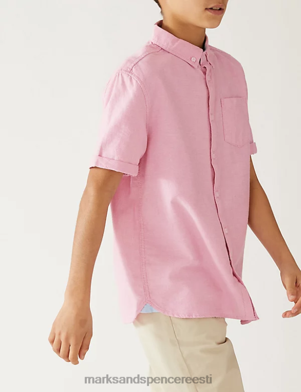 Riietus ee Marks & Spencer lapsed puhtast puuvillast tavaline särk roosa NZTRN8188
