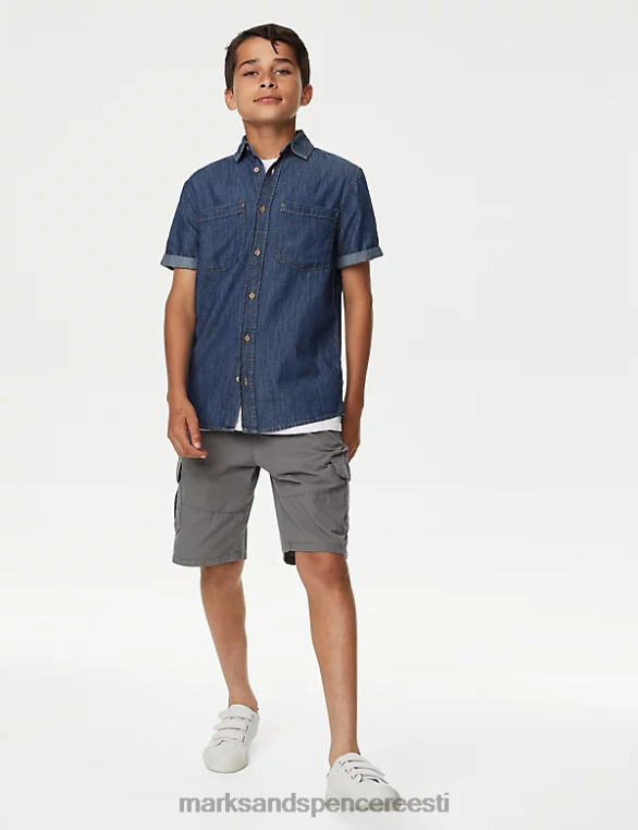 Riietus ee Marks & Spencer lapsed puhtast puuvillast teksasärk tume denim NZTRN8673