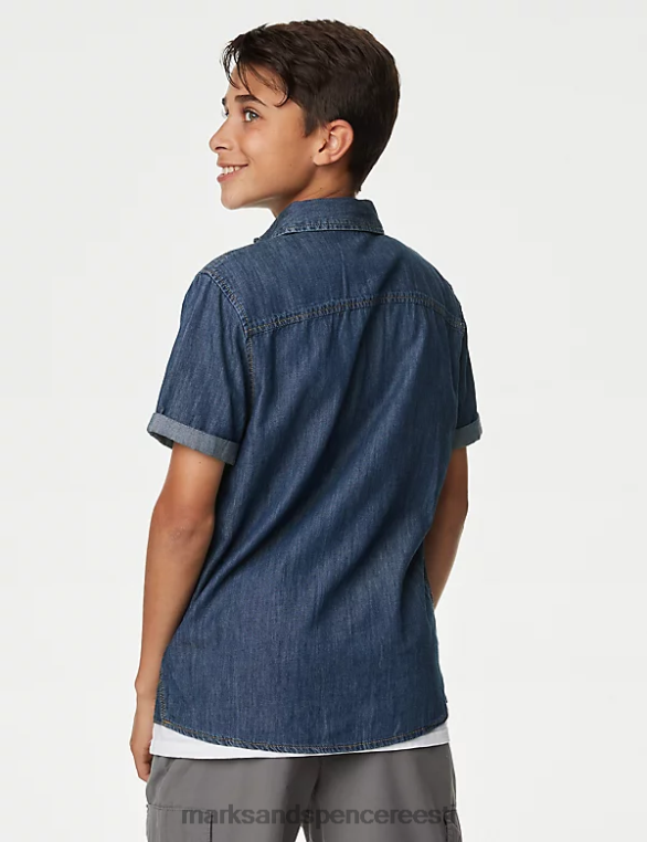 Riietus ee Marks & Spencer lapsed puhtast puuvillast teksasärk tume denim NZTRN8673