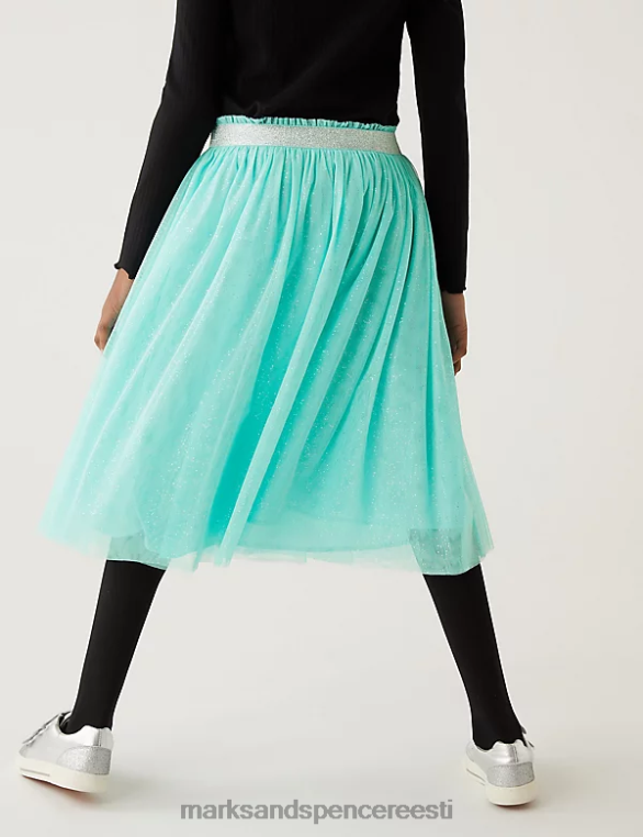 Riietus ee Marks & Spencer lapsed midi tülli sädelev seelik aqua NZTRN9789