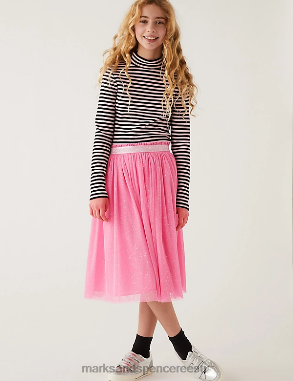 Riietus ee Marks & Spencer lapsed midi tülli sädelev seelik roosa NZTRN9959