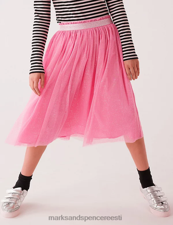 Riietus ee Marks & Spencer lapsed midi tülli sädelev seelik roosa NZTRN9959