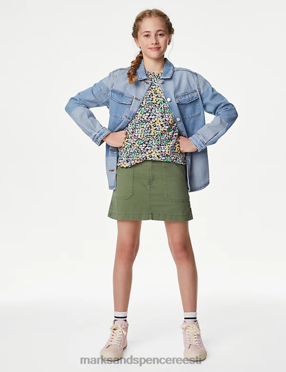 Riietus ee Marks & Spencer lapsed puhtast puuvillast cargo seelik khaki NZTRN9490