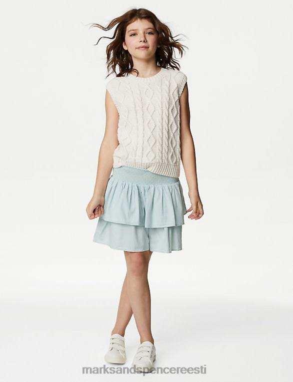 Riietus ee Marks & Spencer lapsed puhtast puuvillast volditud seelik sinine NZTRN9109