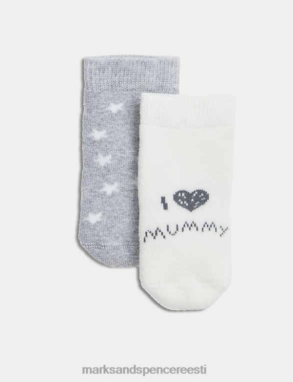 Riietus ee Marks & Spencer lapsed 2tk puuvillased rikkaliku mustriga sokid mitu NZTRN8150