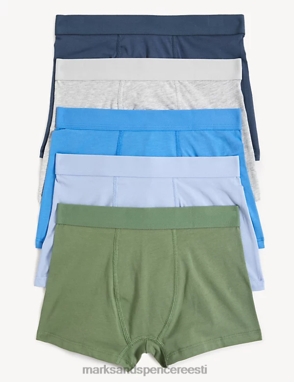Riietus ee Marks & Spencer lapsed 5pk puuvillarikkad kohvrid sinine segu NZTRN7879
