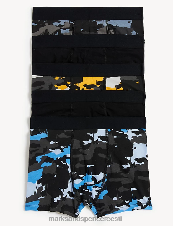 Riietus ee Marks & Spencer lapsed 5pk puuvillased rikkad camo kohvrid must segu NZTRN7945