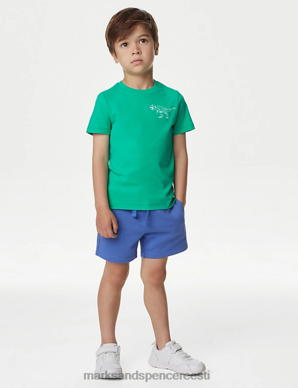 Riietus ee Marks & Spencer lapsed 2pk puhtast puuvillast dinosauruse T-särgid roheline segu NZTRN7889