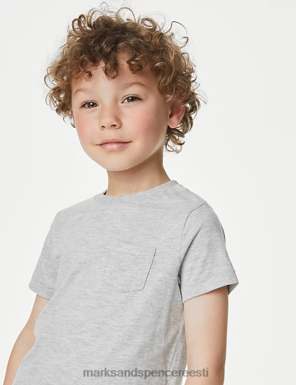 Riietus ee Marks & Spencer lapsed 2pk puhtast puuvillast tavalised T-särgid hall segu NZTRN8331