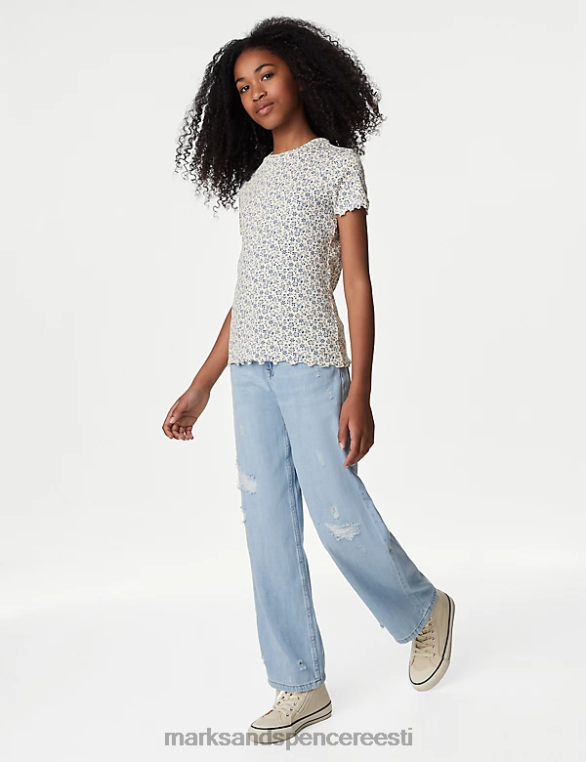 Riietus ee Marks & Spencer lapsed 4pk puuvillast rikkaliku soonikuga T-särgid mitu NZTRN9219