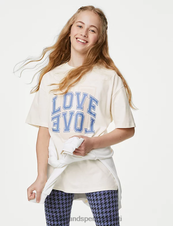 Riietus ee Marks & Spencer lapsed puhas puuvillane love u slogan t-särk elevandiluust NZTRN9106