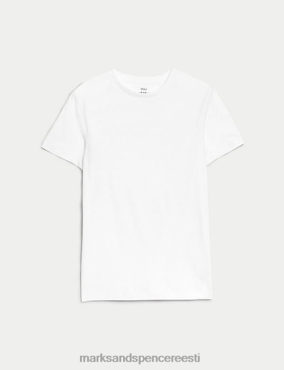 Riietus ee Marks & Spencer lapsed puhas puuvillane tavaline T-särk valge NZTRN8683