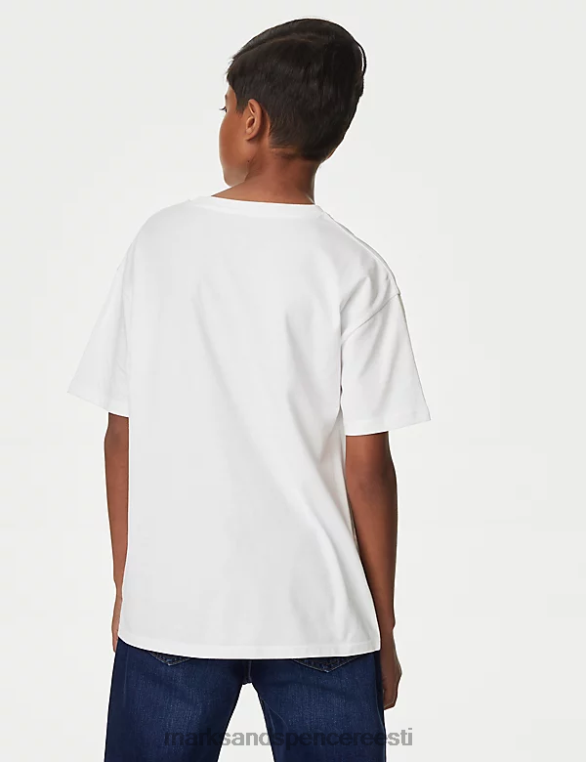 Riietus ee Marks & Spencer lapsed puhas puuvillane the simpsons T-särk valge NZTRN8320