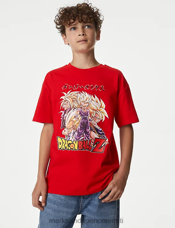 Riietus ee Marks & Spencer lapsed puhtast puuvillast dragon ball z t-särk punane segu NZTRN8498