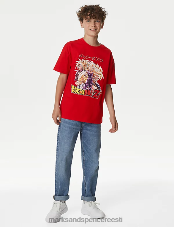 Riietus ee Marks & Spencer lapsed puhtast puuvillast dragon ball z t-särk punane segu NZTRN8498