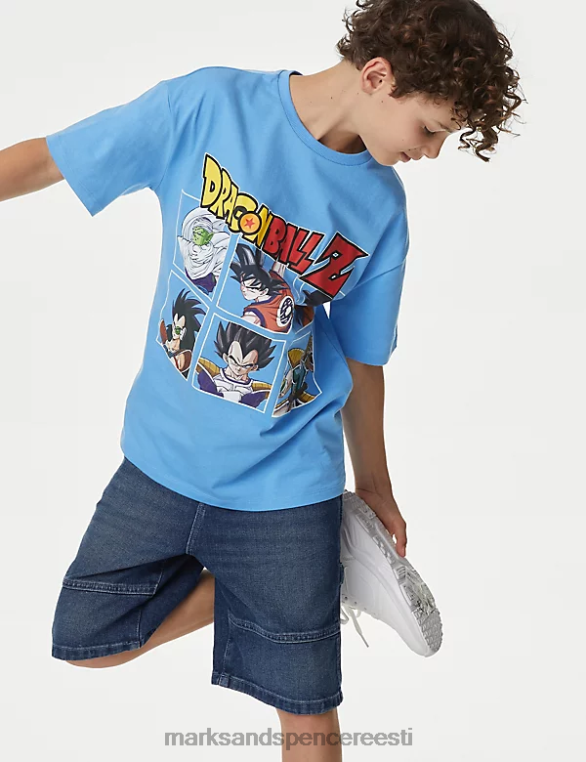 Riietus ee Marks & Spencer lapsed puhtast puuvillast dragon ball z t-särk sinine segu NZTRN8642