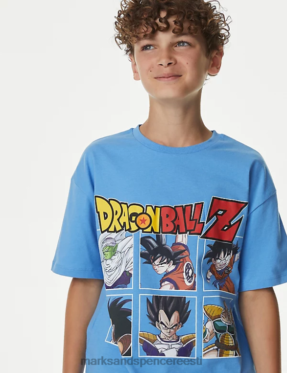 Riietus ee Marks & Spencer lapsed puhtast puuvillast dragon ball z t-särk sinine segu NZTRN8642