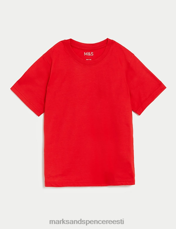 Riietus ee Marks & Spencer lapsed puhtast puuvillast kooli t-särk punane NZTRN7899