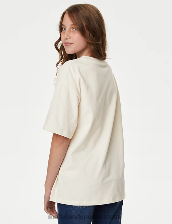 Riietus ee Marks & Spencer lapsed puhtast puuvillast litritega slogan t-särk elevandiluust NZTRN8801