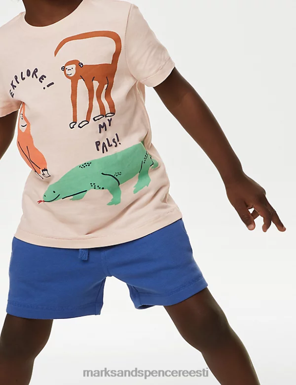Riietus ee Marks & Spencer lapsed puhtast puuvillast loomade T-särk Calico segu NZTRN7867