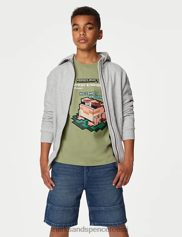 Riietus ee Marks & Spencer lapsed puhtast puuvillast minecrafti konna T-särk roheline NZTRN8414