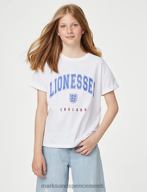 Riietus ee Marks & Spencer lapsed puhtast puuvillast mini me england t-särk elevandiluust NZTRN9305