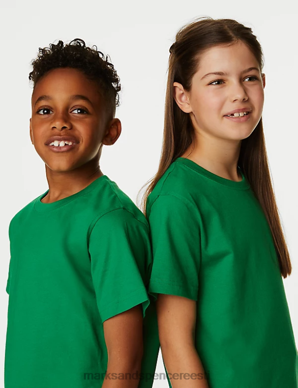 Riietus ee Marks & Spencer lapsed puhtast puuvillast t-särk smaragd NZTRN8780