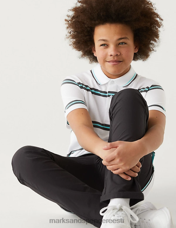 Riietus ee Marks & Spencer lapsed puhta puuvillase triibuline polosärk valge segu NZTRN8439